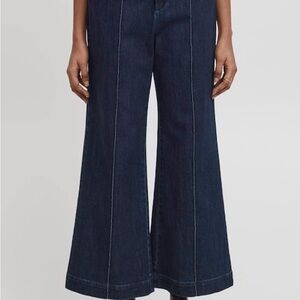 Atelier‎ Reve Blue Wide Leg Ankle Cropped Jeans with High WaistFlared Silhouette